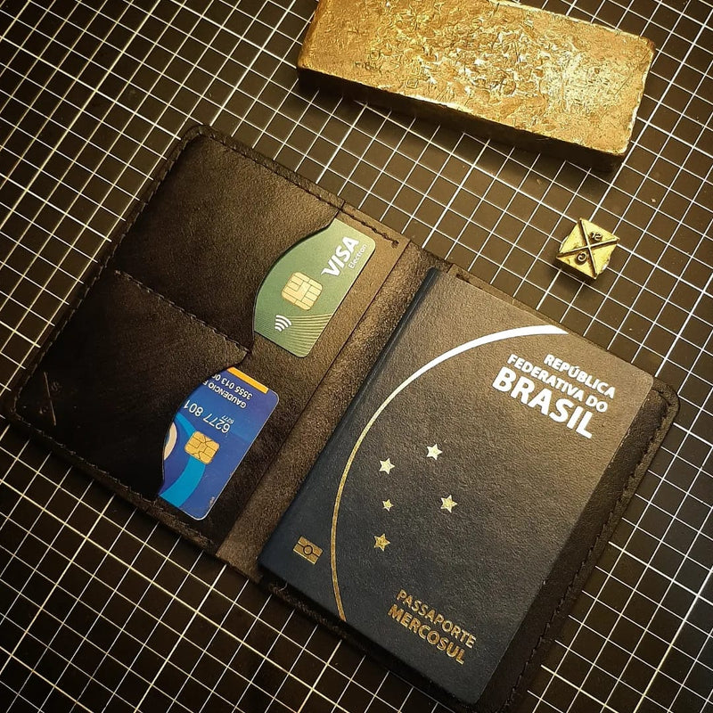 Porta Passaporte de Couro